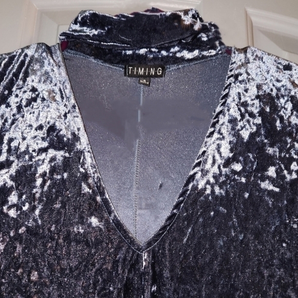 Y2K Timing Crushed Velvet  V Neck Dress size Small - Picture 5 of 5